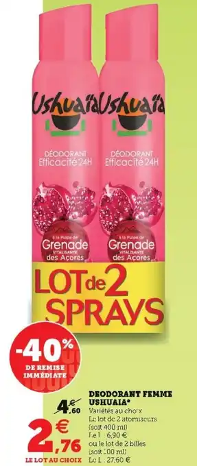 Super U Deodorant Femme Ushuaia offre