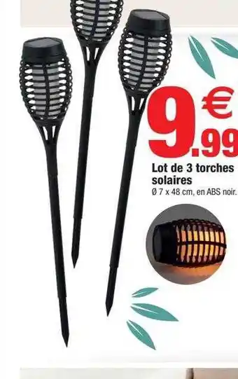 Bazarland Lot de 3 torches solaires offre