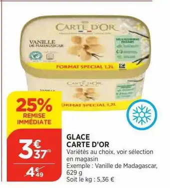 Glace carte d'or