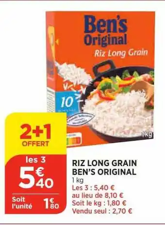 Bi1 Riz long grain ben's original offre