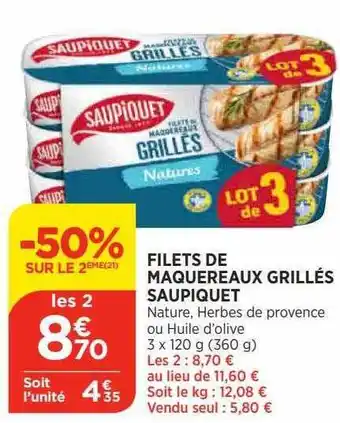 Filets de maquereaux grillés saupiquet