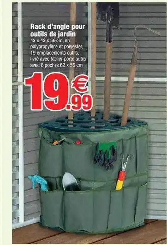 Bazarland Rack d'angle pour outils de jardin offre