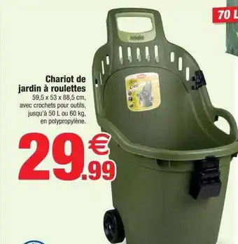 Bazarland Chariot de jardin à roulettes offre