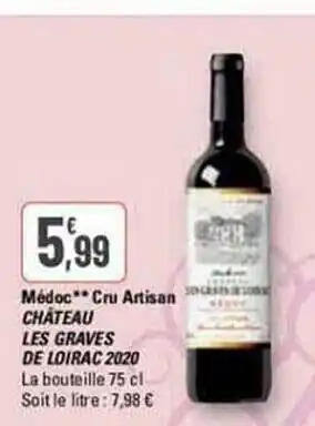 G20 Médoc cru artisan château les graves de loirac 2020 offre