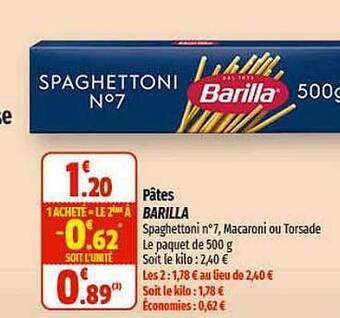 Coccimarket Pâtes barilla offre