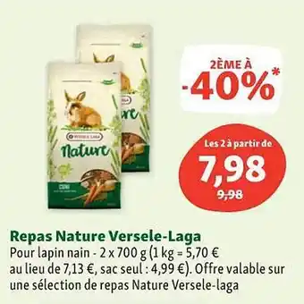 Maxi Zoo Repas nature versele-laga pour lapin nain offre
