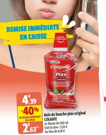 Bain de bouche plax original colgate