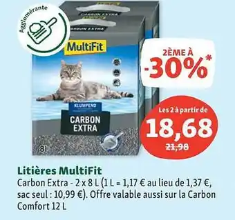Maxi Zoo Litières multifit carbon extra offre