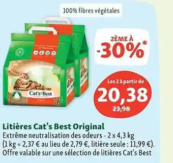 Maxi Zoo Litières cat's best original offre