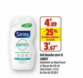 Gel douche zero % sanex