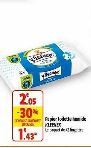 Coccinelle Express Papier toilette humide kleenex offre