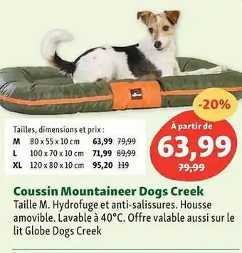 Maxi Zoo Coussin mountainer dogs creek taille m offre