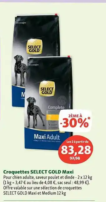 Maxi Zoo Croquettes select gold maxi pour chien adulte offre