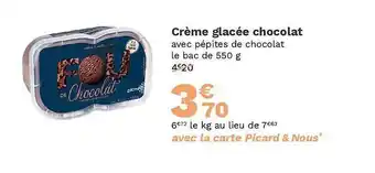 Picard Crème glacée chocolat offre