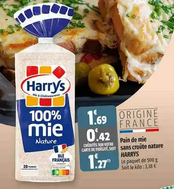 Coccinelle Express Pain de mie sans croûte nature harrys offre