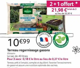 Terreau regarnissage gazons vilmorin