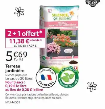 VillaVerde Terreau jardinière 2+1 offert offre