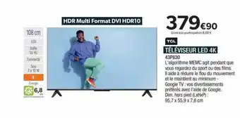 Proxi Confort Tcl téléviseur led 4k offre