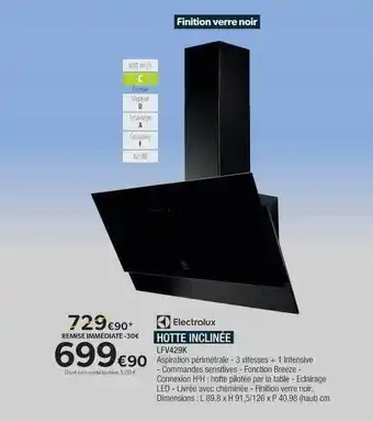 Proxi Confort Electrolux hotte inclinée offre