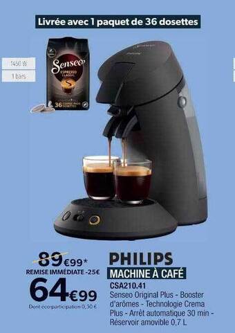 Proxi Confort Philips machine à café offre
