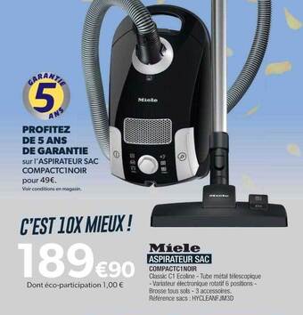Proxi Confort Miele aspirateur sac offre