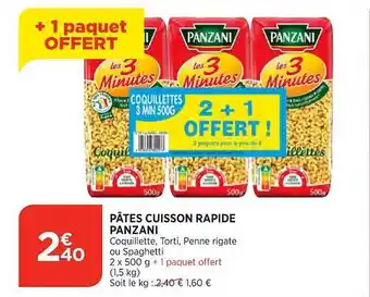 Maximarché Pâtes cuisson rapide panzani offre