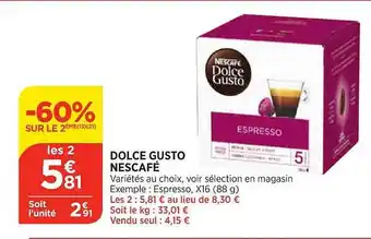 Maximarché Dolce gusto nescafé -60% sur le 2ème offre