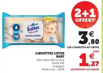 Super U Lingettes Lotus Baby offre