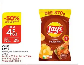 Maximarché Chips lay's -50% sur le 2ème offre