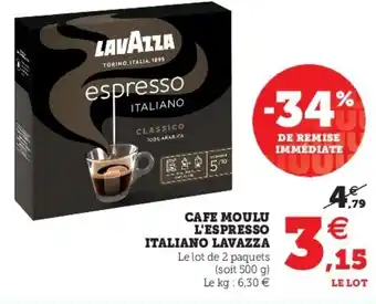 Super U Cafe Moulu L'Espresso Italiano Lavazza offre