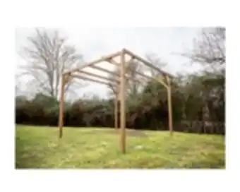 Pergola en bois thermo chauffé 8.88 m² sans couverture thonon - th3030 - habrita