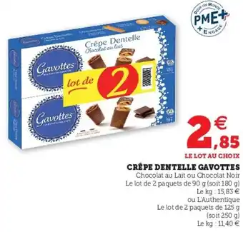 Super U Crêpe Dentelle Gavottes offre