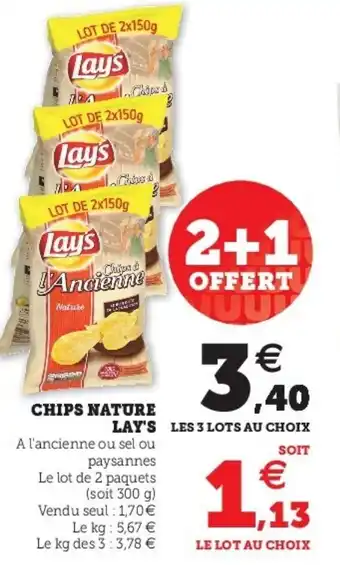 Super U Chips Nature Lay's offre