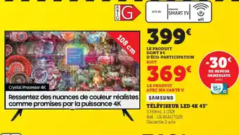 Hyper U Téléviseur Led 4K 43 offre