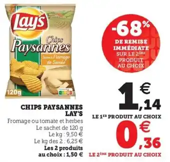 Super U Chips Paysannes Lay's offre