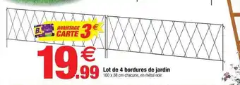 Bazarland Lot de 4 bordures de jardin offre