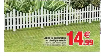 Bazarland Lot de 10 bordurettes en plastique souple offre