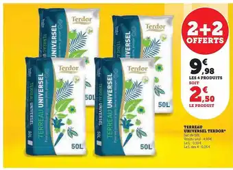 Hyper U Terreau universel terdor 2+2 offerts offre