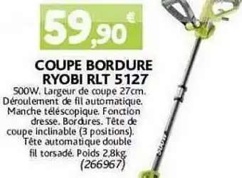 Point Vert Coupe bordure ryobi rlt 5127 offre