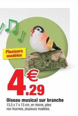 Oiseau musical sur branche