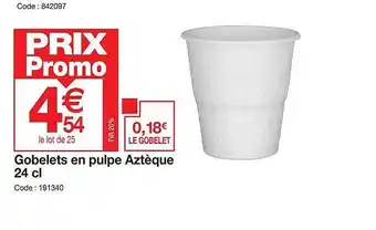 Gobelets en pulpe aztèque 24cl