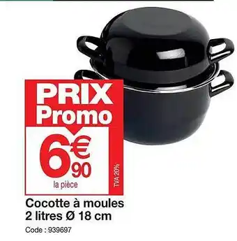 Promocash Cocotte à moules 2 litres ø 18cm offre
