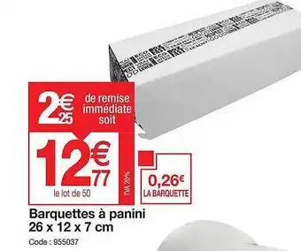 Barquettes à panini 26 x 12 x 7 cm