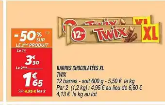 Netto Barres chocolatées xl twix offre