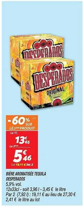 Netto Bière aromatisée tequila desperados -60% sur le 2ème produit offre