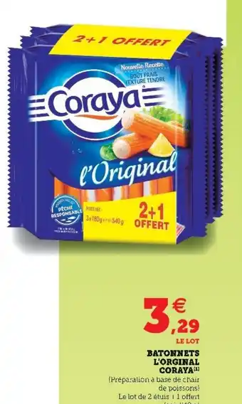 Super U Batonnets L'Orginal Coraya offre