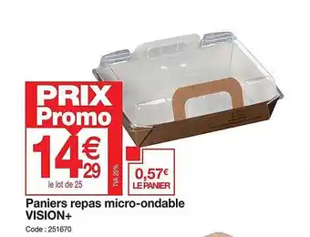Promocash Paniers repas micro-ondable vision+ offre