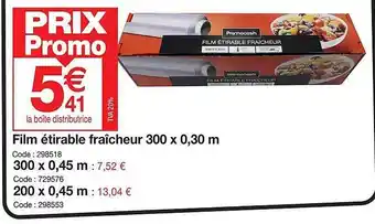 Promocash Film étirable fraîcheur 300 x 0.30m offre