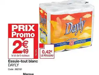 Promocash Essuie-tout blanc dayly offre