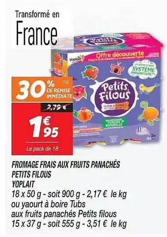 Netto Fromage frais aux fruits panachés petits filous yoplait offre